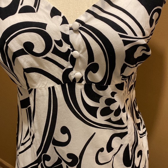 Women’s Apt 9 black white floral fit and flare maxi dress sz 8 lined sleeveless - Picture 5 of 13